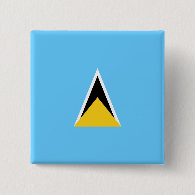 Flagge von Saint Lucia (St. Lucia) (Karibik) Button (Vorderseite)