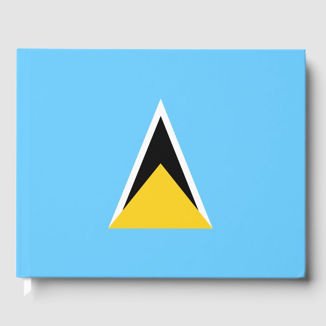 Flagge von Saint Lucia (St. Lucia) (Karibik) Gästebuch (Vorderseite)