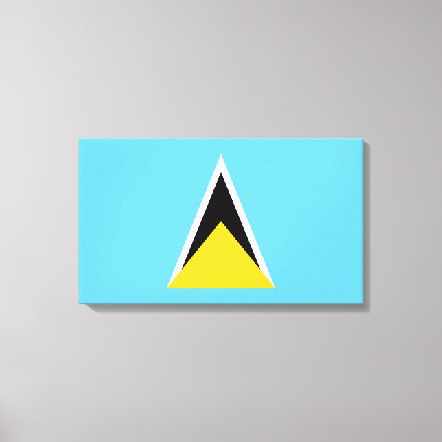 Flagge von Saint Lucia (St. Lucia) (Karibik) Leinwanddruck (Vorderseite)