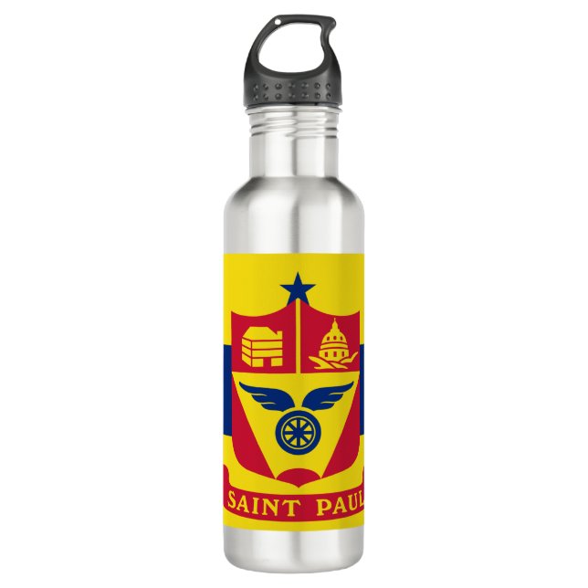 Flagge von Saint Paul (Minnesota) Edelstahlflasche (Vorderseite)