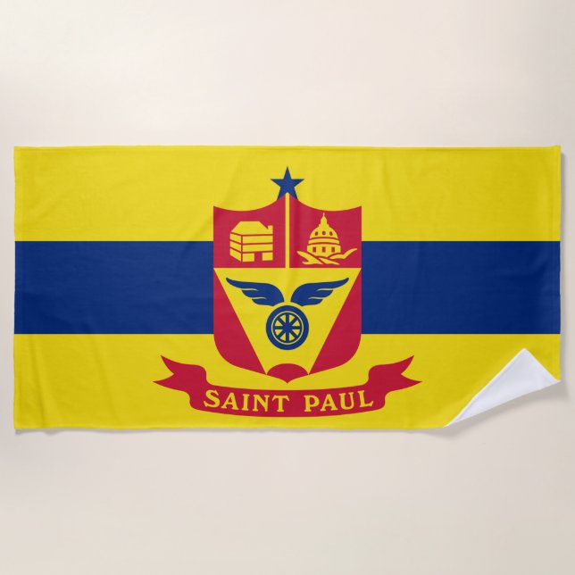 Flagge von Saint Paul (Minnesota) Strandtuch (Vorderseite)