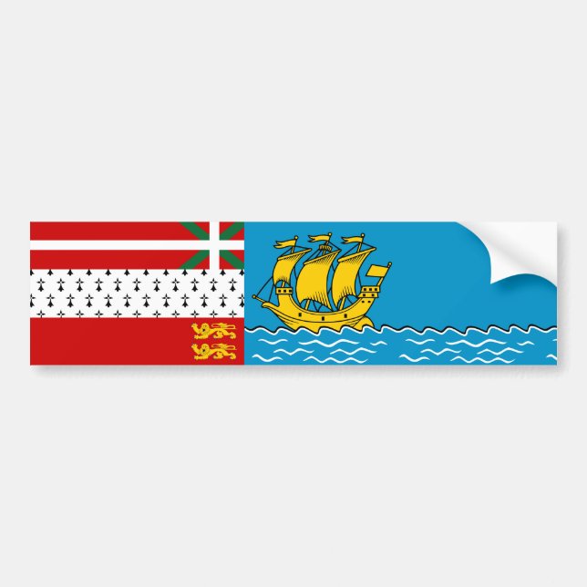 Flagge von Saint Pierre und Miquelon Autoaufkleber (Vorne)