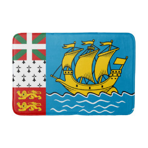 Flagge von Saint-Pierre und Miquelon Badematte