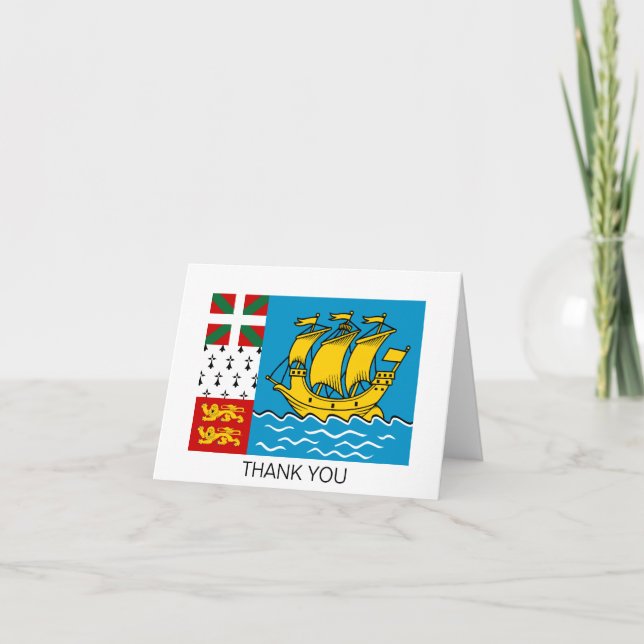 Flagge von Saint Pierre und Miquelon Dankeskarte (Vorderseite)