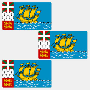 Flagge von Saint-Pierre und Miquelon Etiketten