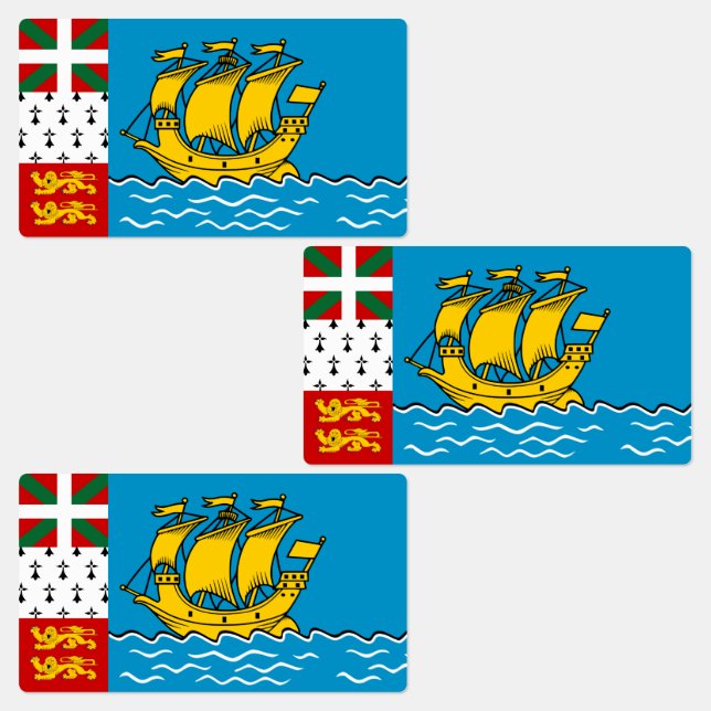 Flagge von Saint Pierre und Miquelon Etiketten (Gruppe)