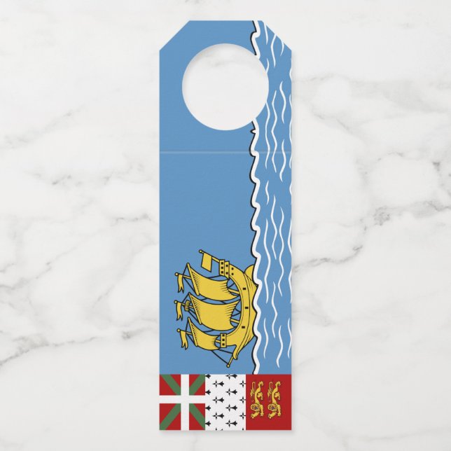 Flagge von Saint Pierre und Miquelon Flaschenanhänger (Vorderseite)