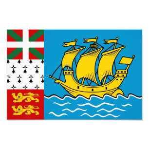 Flagge von Saint-Pierre und Miquelon Fotodruck