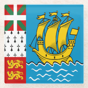Flagge von Saint-Pierre und Miquelon Glasuntersetzer