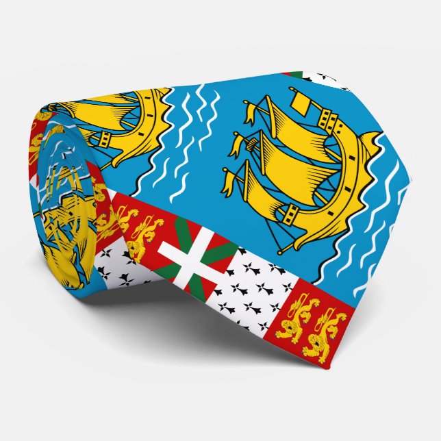 Flagge von Saint Pierre und Miquelon Krawatte (Gerollt)