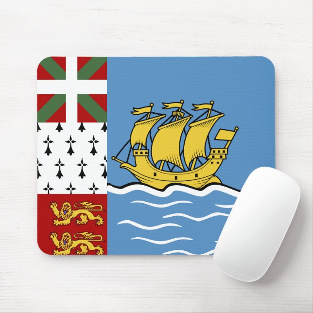 Flagge von Saint Pierre und Miquelon Mousepad (Mit Mouse)