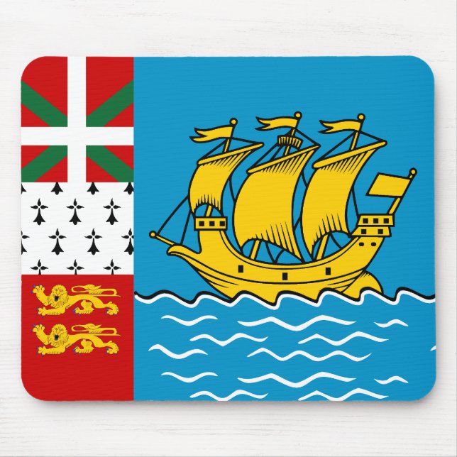 Flagge von Saint Pierre und Miquelon Mousepad (Vorne)