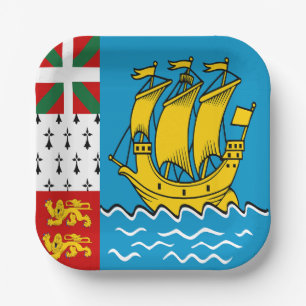 Flagge von Saint-Pierre und Miquelon Pappteller