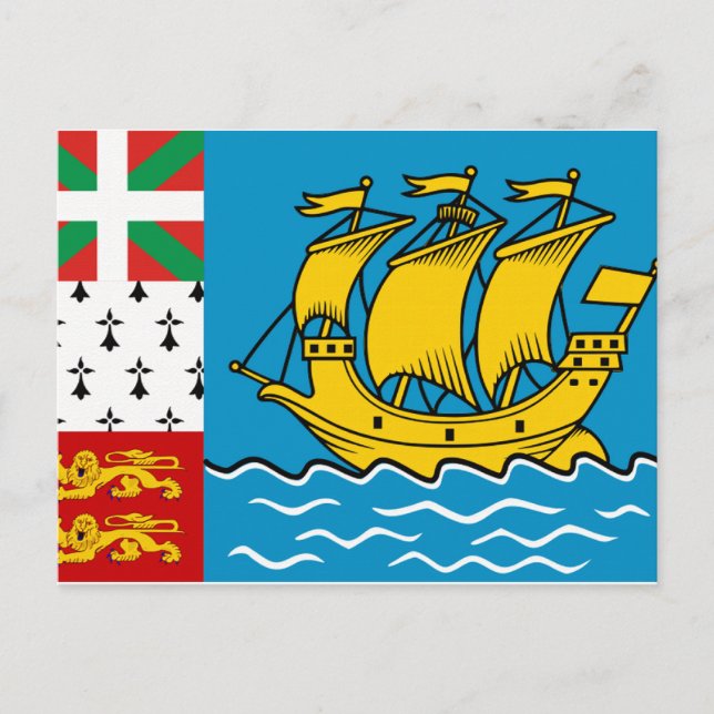 Flagge von Saint Pierre und Miquelon Postkarte (Vorderseite)