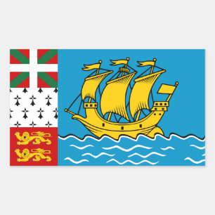 Flagge von Saint Pierre und Miquelon Rechteckiger Aufkleber