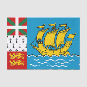 Flagge von Saint-Pierre und Miquelon Seidenpapier