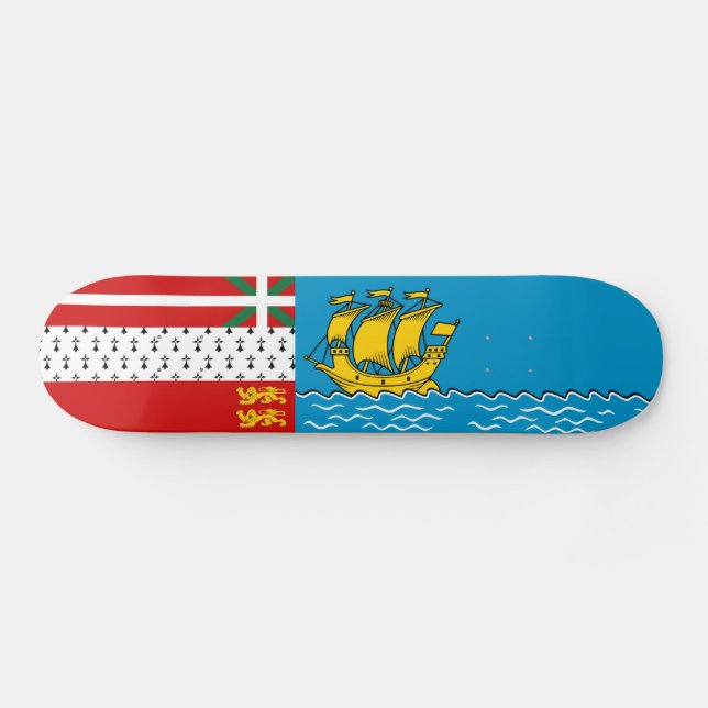 Flagge von Saint Pierre und Miquelon Skateboard (Horizontal)