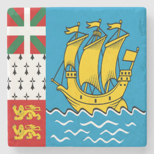 Flagge von Saint-Pierre und Miquelon Steinuntersetzer