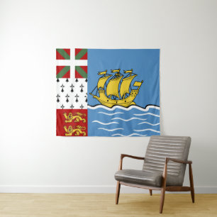 Flagge von Saint-Pierre und Miquelon Wandteppich