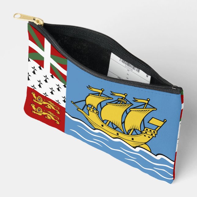 Flagge von Saint Pierre und Miquelon Zubehörtasche (Offen)