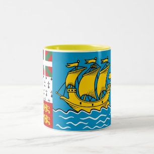 Flagge von Saint Pierre und Miquelon Zweifarbige Tasse