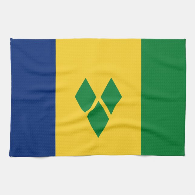 Flagge von Saint Vincent Geschirrtuch (Horizontal)