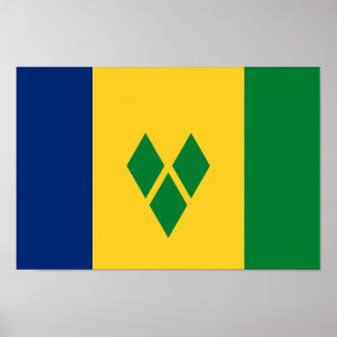 Flagge von Saint Vincent Poster