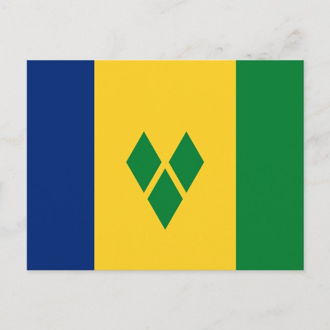 Flagge von Saint Vincent Postkarte (Vorderseite)
