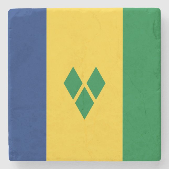 Flagge von Saint Vincent Steinuntersetzer (Vorderseite)