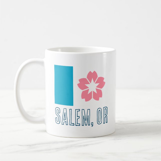 Flagge von Salem, Oregon Kaffeetasse (Links)