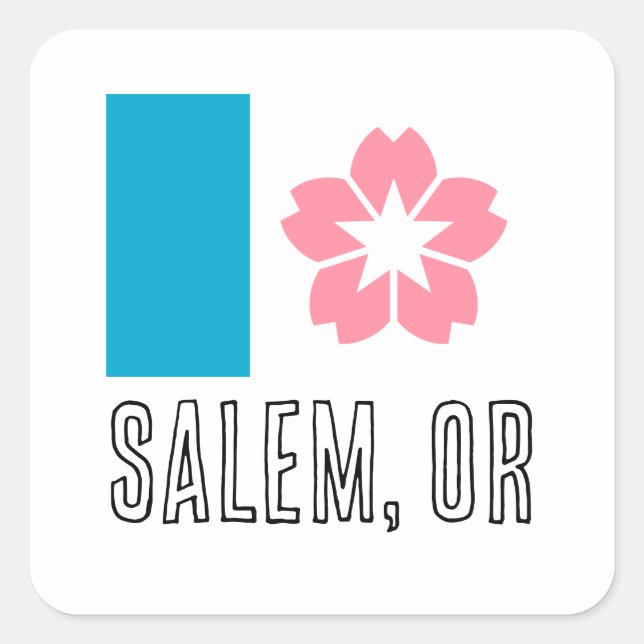 Flagge von Salem, Oregon Quadratischer Aufkleber (Vorderseite)