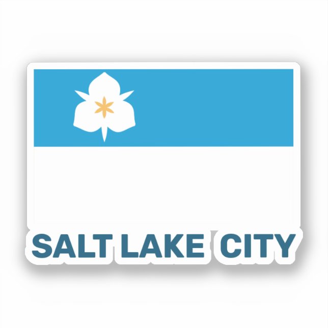 Flagge von Salt Lake City, Utah Aufkleber (Vorderseite)