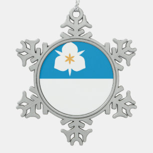 Flagge von Salt Lake City, Utah Schneeflocken Zinn-Ornament