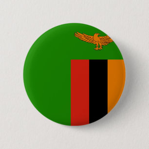 Flagge von Sambia auf Button-/Knopf-Abzeichen Button