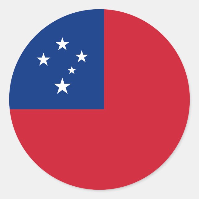 Flagge von Samoa, Flagge von Samoa Runder Aufkleber (Vorderseite)