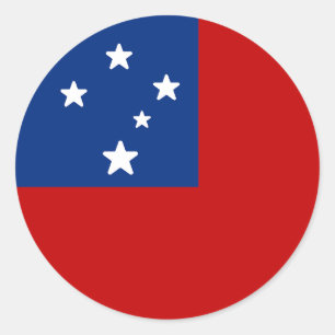 Flagge von Samoa Runder Aufkleber