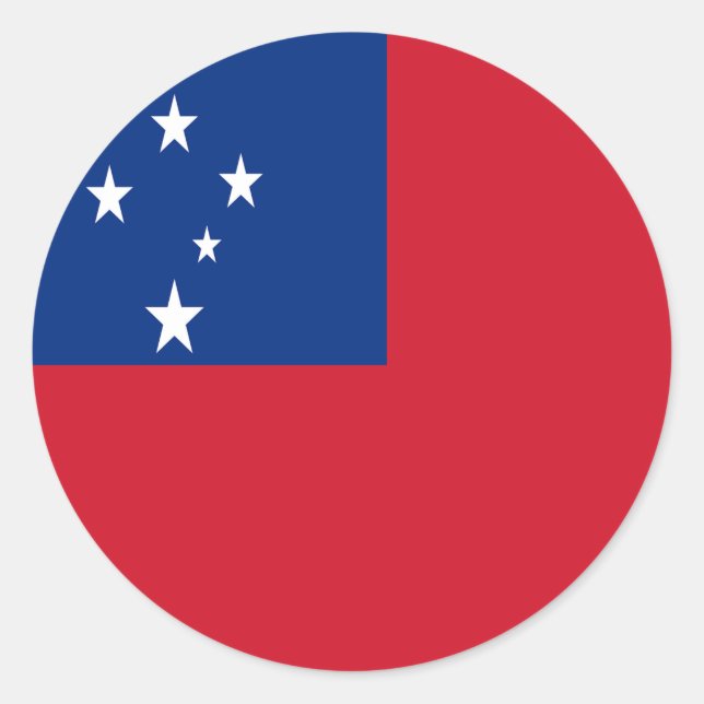 Flagge von Samoa Runder Aufkleber (Vorderseite)