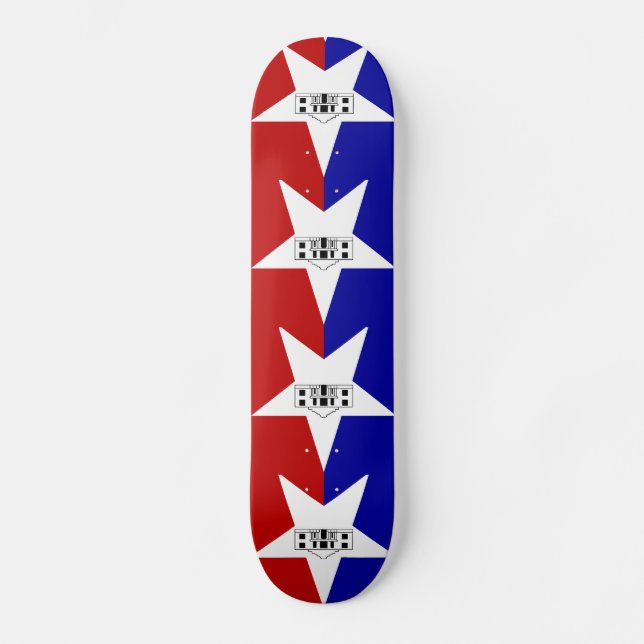 Flagge von San Antonio, Skateboard von Texas (Vorderseite)