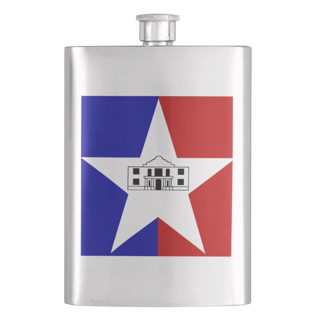 Flagge von San Antonio, Texas Flask Flachmann (Vorderseite)