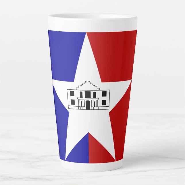 Flagge von San Antonio, Texas Latte Tasse (Vorderseite)