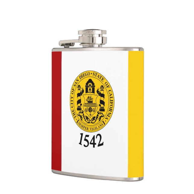 Flagge von San Diego, Kalifornien Flachmann (Links)