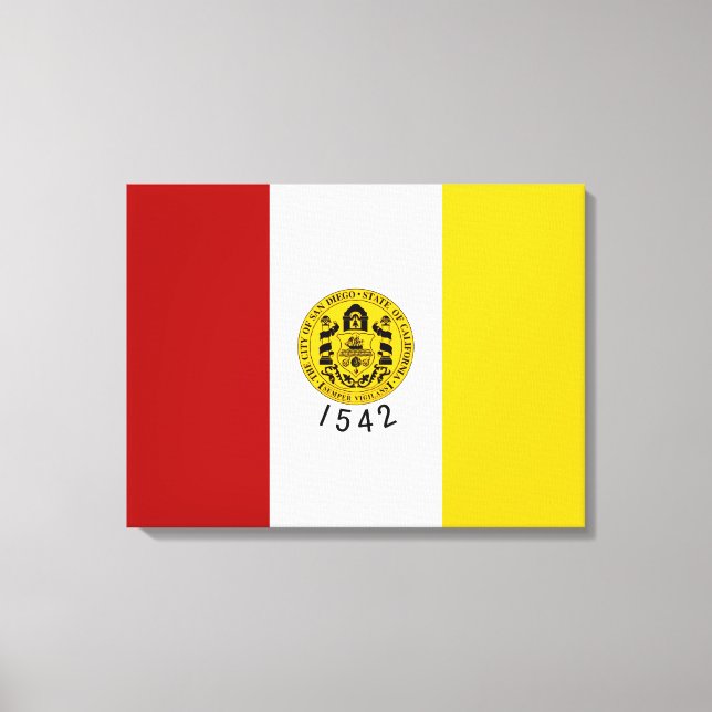 Flagge von San Diego (Kalifornien) Leinwanddruck (Vorderseite)