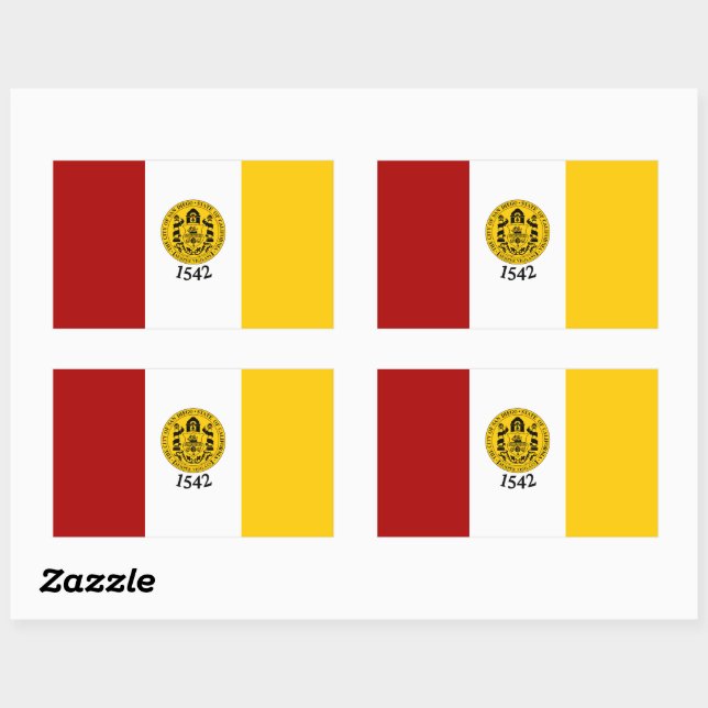 Flagge von San Diego, Kalifornien Rechteckiger Aufkleber (Blatt)