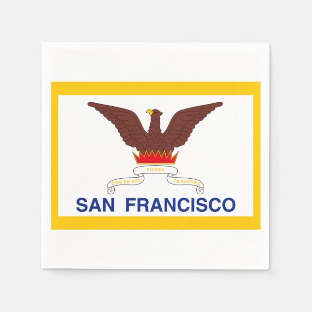 Flagge von San Francisco, Kalifornien Paper Napkin Serviette (Vorderseite)