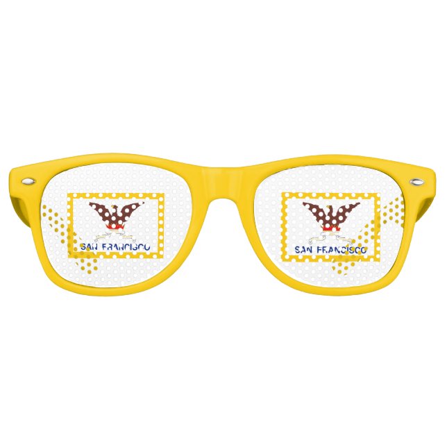 Flagge von San Francisco, Kalifornien Retro-Sonnen Partybrille (Vorderseite)