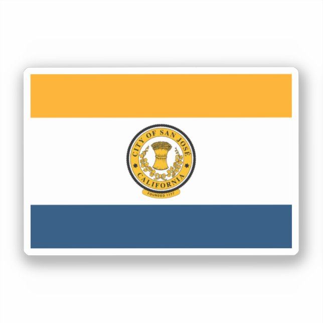 Flagge von San Jose, Kalifornien Aufkleber (Vorderseite)