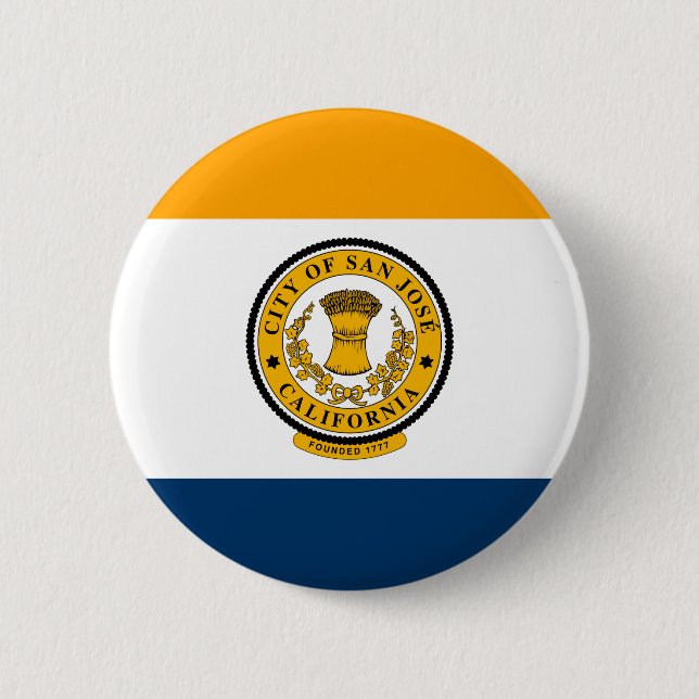 Flagge von San Jose, Kalifornien Button (Vorderseite)