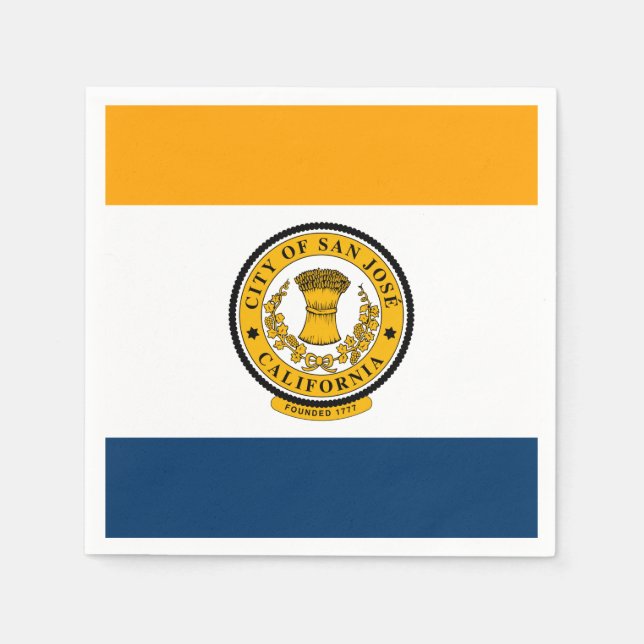 Flagge von San Jose, Kalifornien Napkins Serviette (Vorderseite)