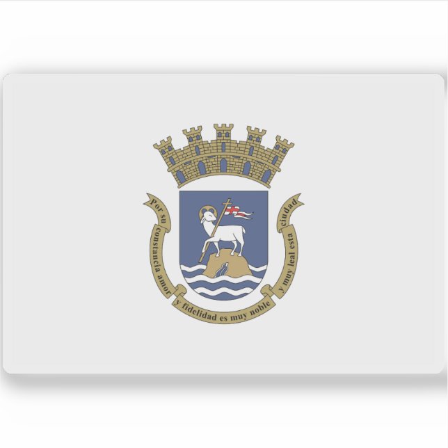 Flagge von San Juan, Puerto Rico Aufkleber (Vorderseite)