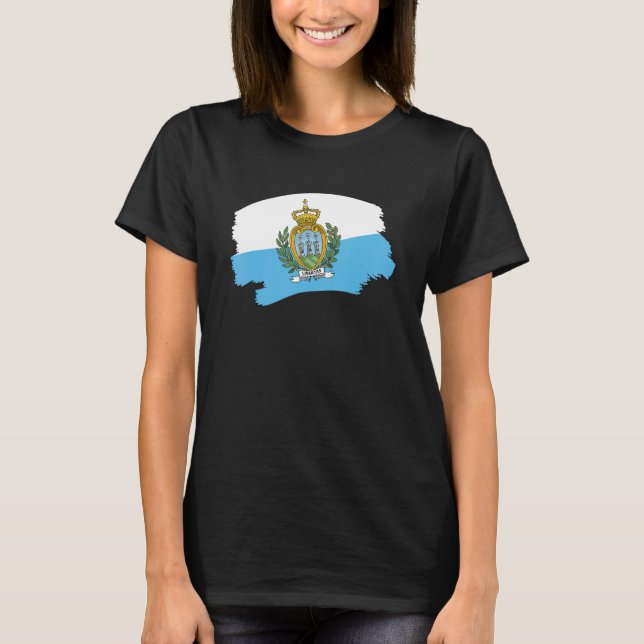 Flagge von San Marino 2 T-Shirt (Vorderseite)